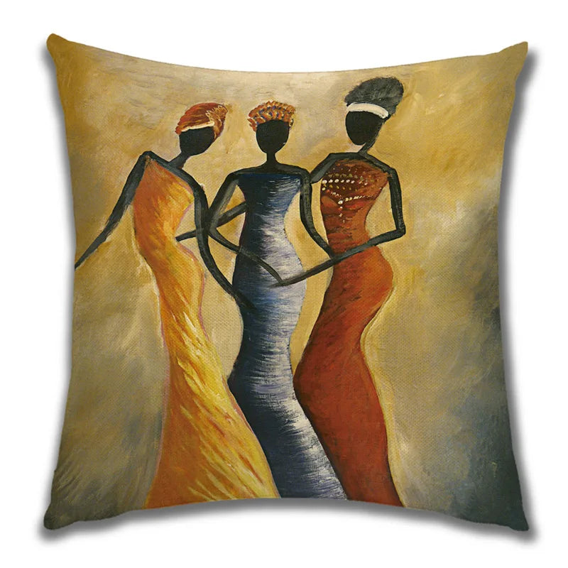 African Costume Clipart Throw Pillow 45x45 Africa Life Collection African Woman Pillowcase Sofa Car Decorative Cushion Cover