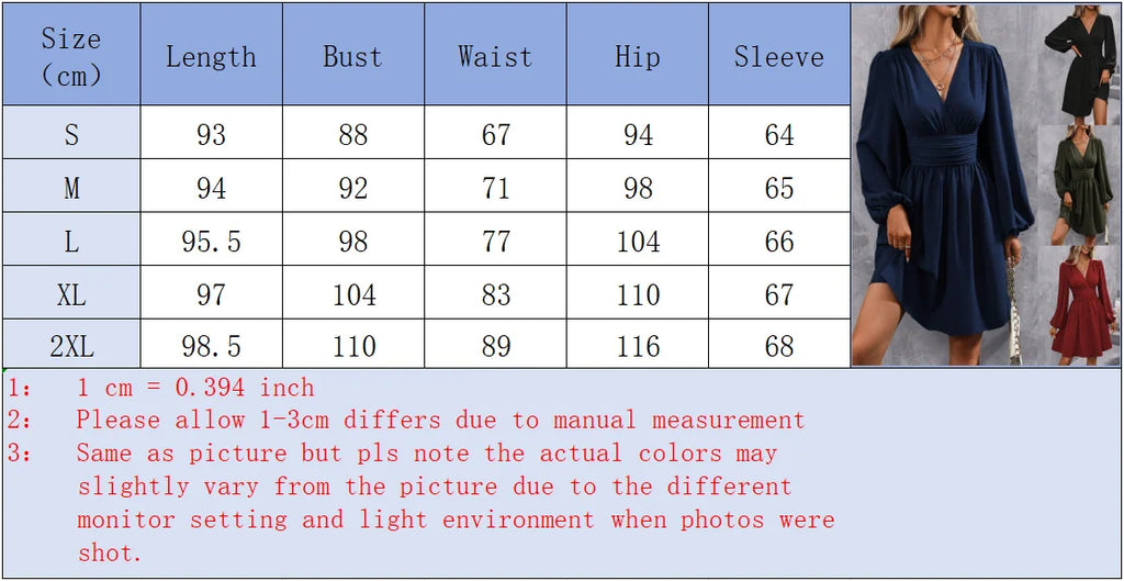 Dresses 2025 Woman Clothing V Neck Lantern Sleeve Wrap Mini Dress Ruched Waist Flowy Hem Elegant for Autumn and Party Styles ﻿