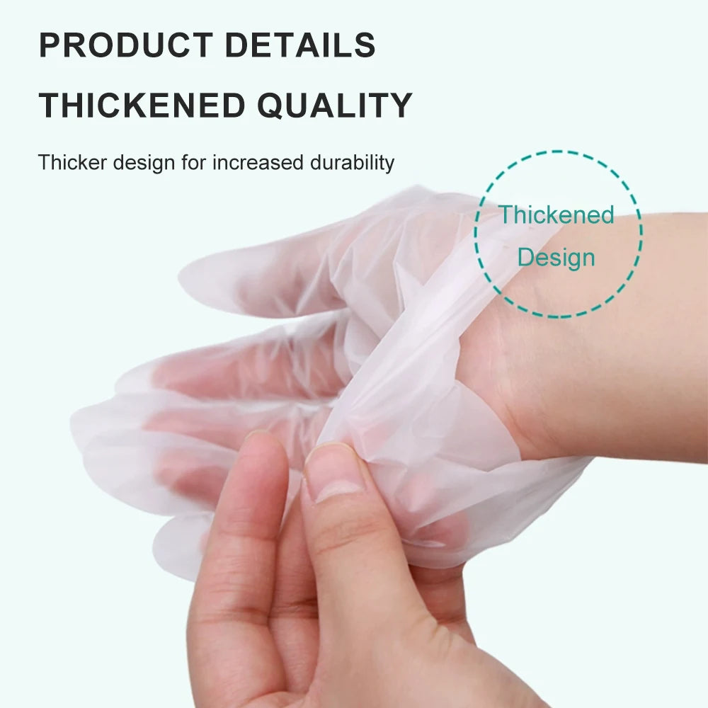 Cofoe 100Pcs Medical Grade Gloves TPE Disposable Gloves Transparent Non-Slip Acid Work Safety Food Grade Household