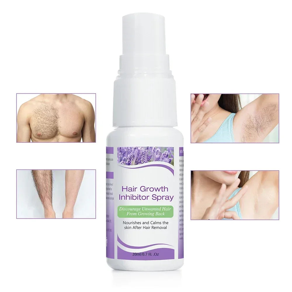 2 Minutes Fast Hair Removal Spray Painless Hair Growth Inhibitor Leg Arm Armpit Permanent Depilatory for Ladies Men Repair Care