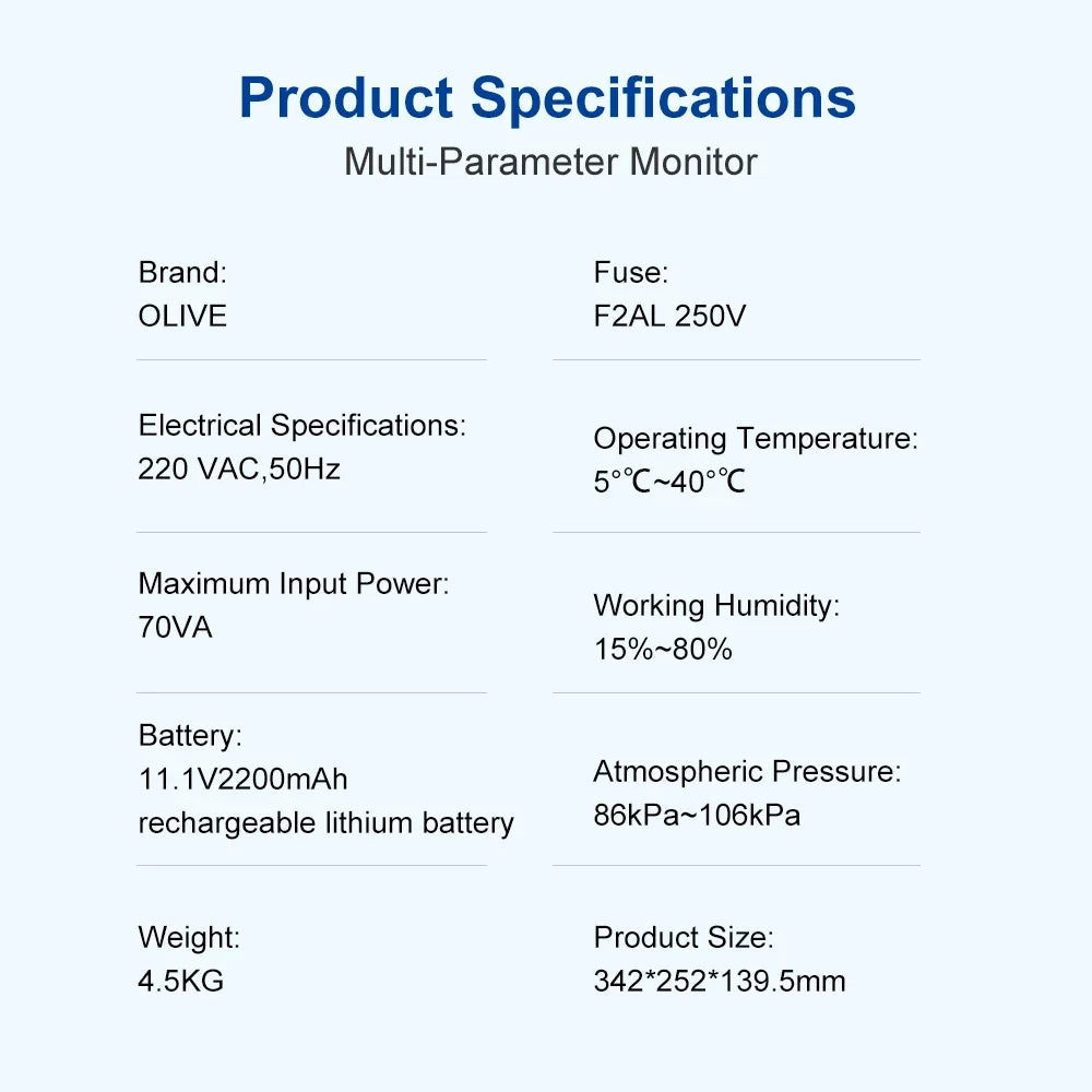 OLV-8000C Multi-Parameter Patient Monitor