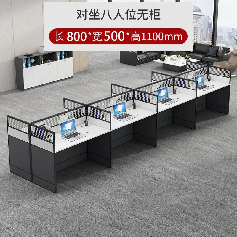 Office table and chair combination workstation desk staff table single 4 person multi-person screen computer table and chair