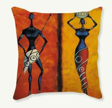 African Costume Clipart Throw Pillow 45x45 Africa Life Collection African Woman Pillowcase Sofa Car Decorative Cushion Cover