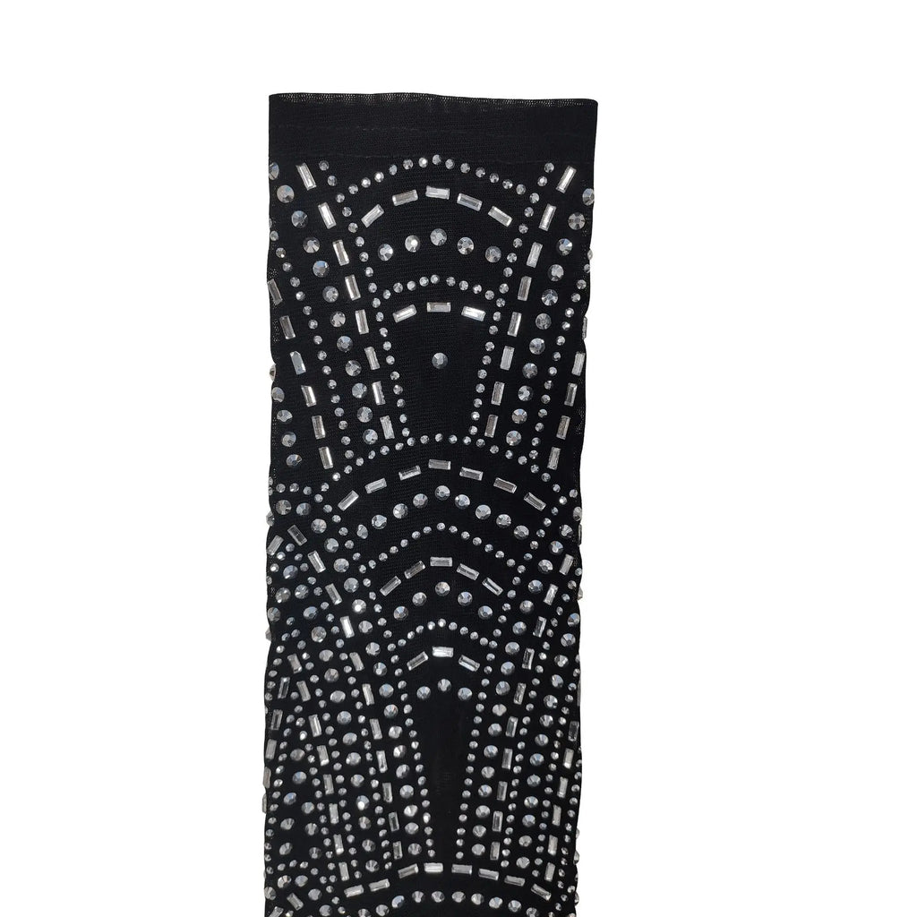 2025 Luxury Smart Evening Dress Women Deep V Neck Long Sleeve Tight Fitting Short Skirt Set With Diamonds Street Banquet Outfits