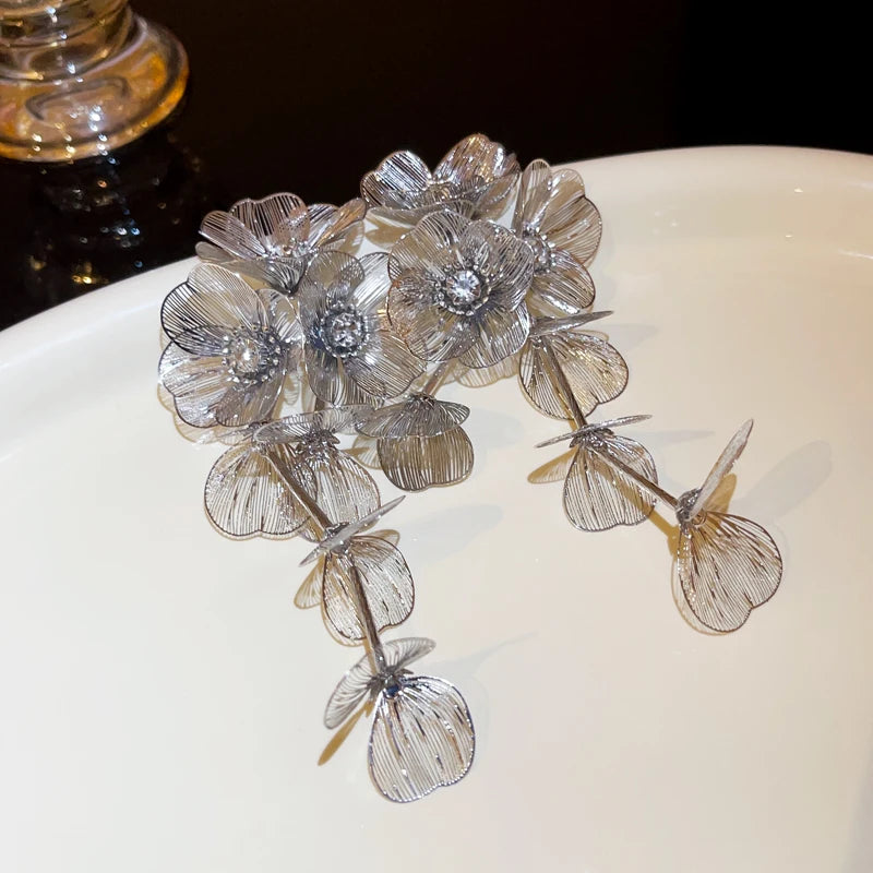 Vintage Flower Drop Earrings