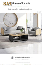 'Mingmeng Furniture Factory Commercial Office Lounge Set Waiting Room Pu Leather Office Reception Sofa Set