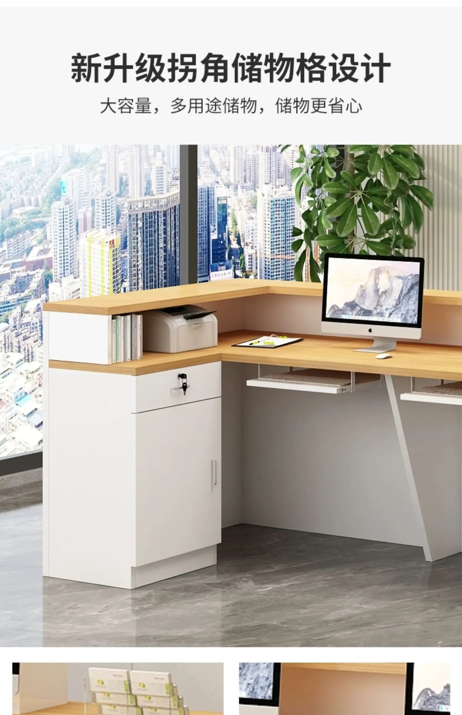 Luxury Simple Reception Desk Logo Salon Decorations Modern Reception Desk Office Beauty Mostrador Recepción Commercial Furniture