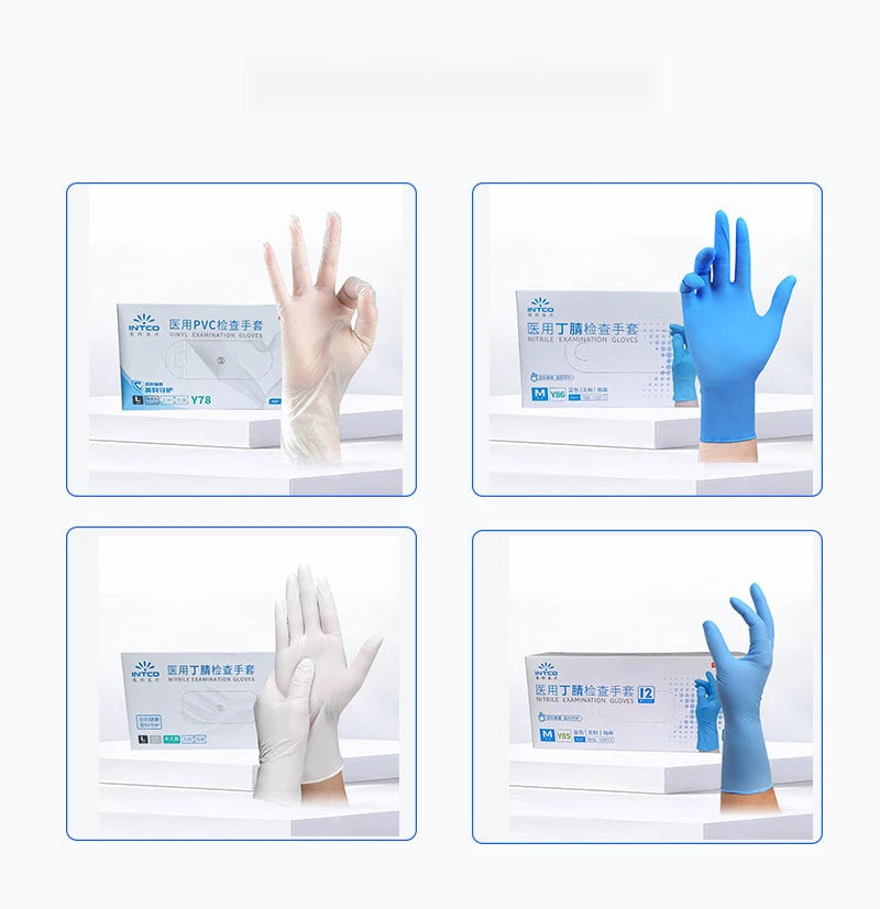 Medical Gloves Disposable White NitrileY86Durable Protective Medical Surgical Inspection Food Grade