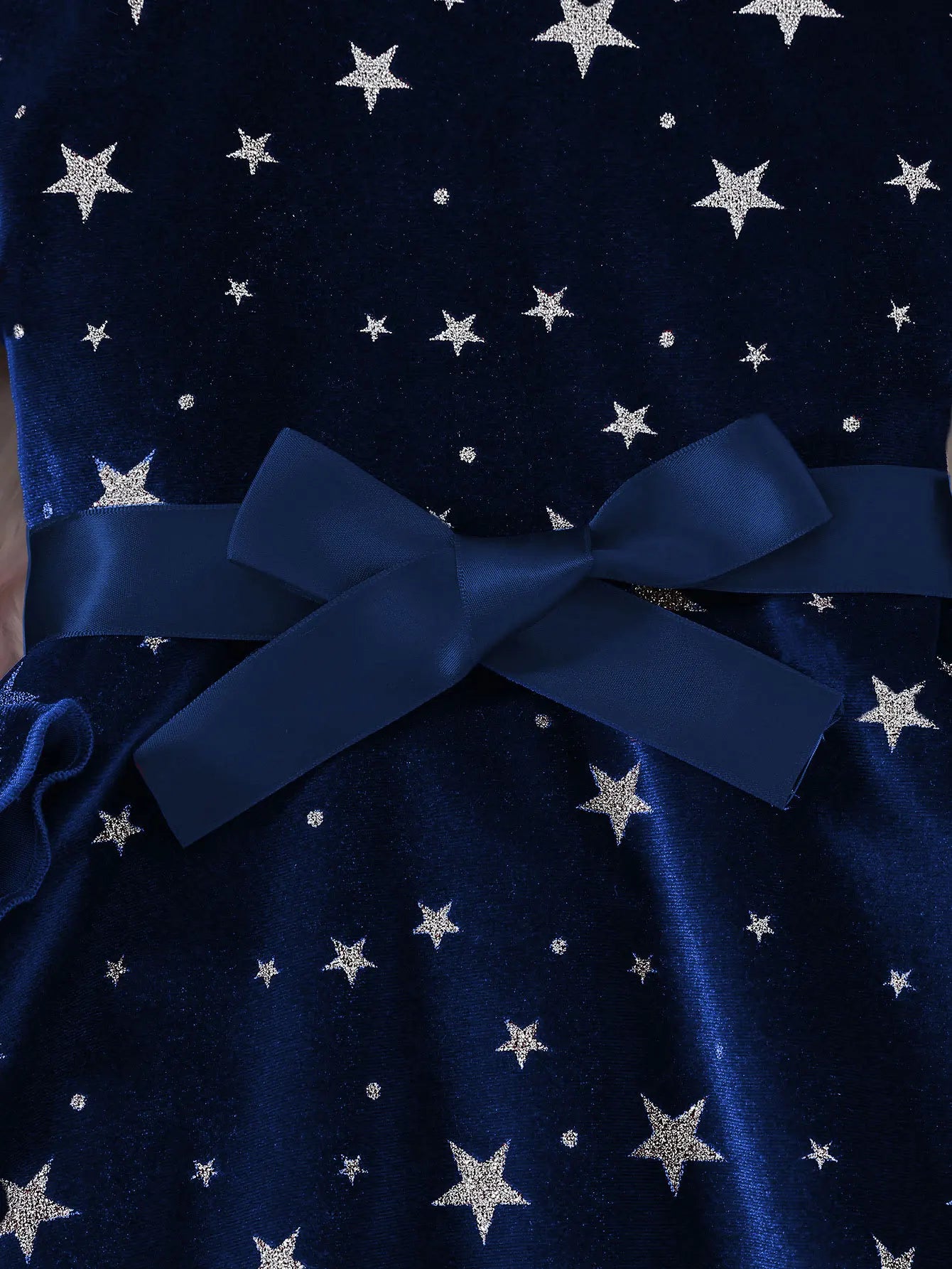 2025 New Year Dress for Girls Winter 3-6Y Kids Star Print Bowknot Long Sleeve Evening Dress Christmas Festive Dress for Girls