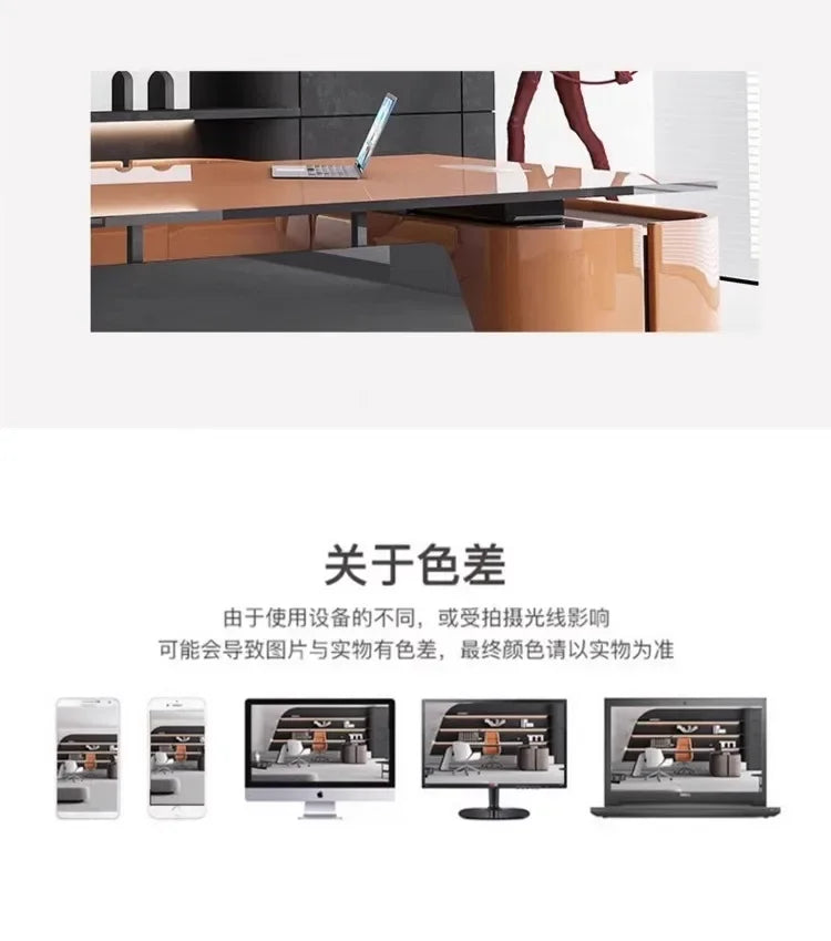 European High Quality Office Desk Cheap Executive Study Standing Office Desk Storage Floor Boss Wooden Escritorio Furniture