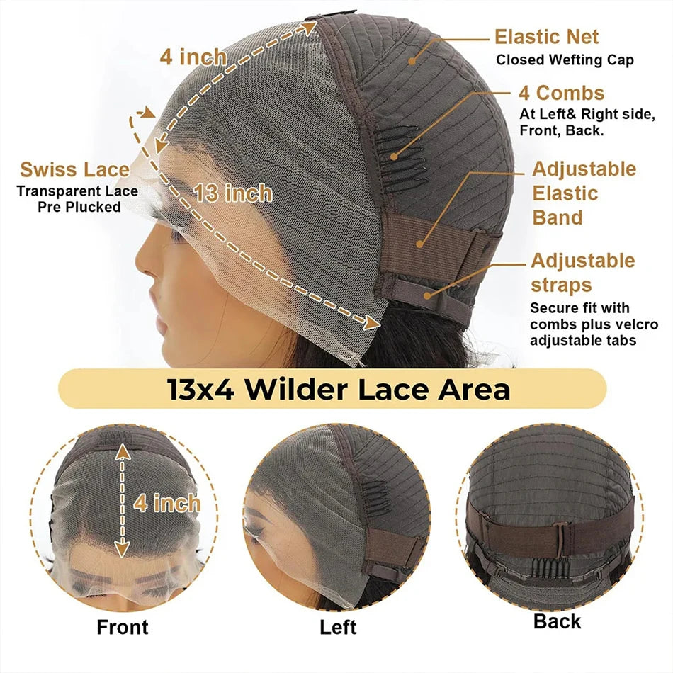 Pixie Cut 13x4 Transparent Lace Front Wigs Human Hair Wig For Women Short Straight Lace Frontal Wig 180% Daily Party Mother Gift