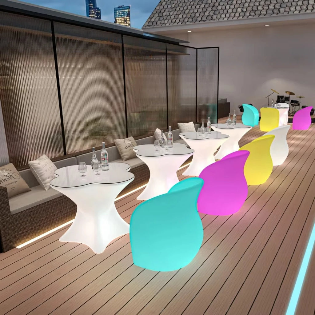 Waterproof Outdoor LED Lounge Sofa and Round Stools for Wedding Events Party Hotel and Living Room for Bar Sets Nightclubs