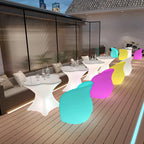 Waterproof Outdoor LED Lounge Sofa and Round Stools for Wedding Events Party Hotel and Living Room for Bar Sets Nightclubs