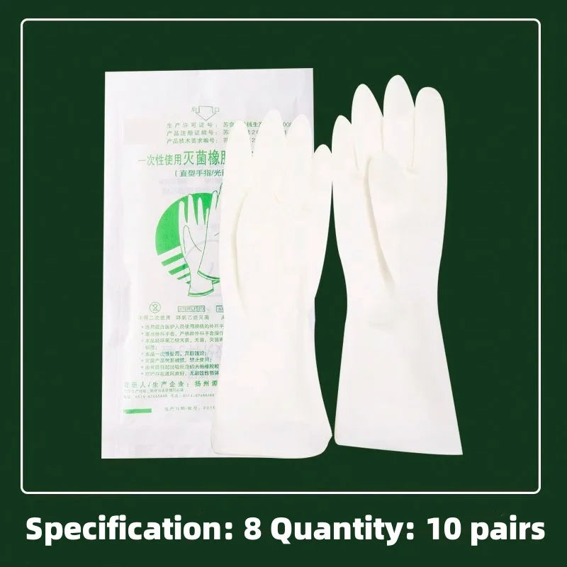 10 pcs Medical Disposable Protective Latex Rubber Gloves For Surgical Examination In Operating Room For Doctor Food Laboratory