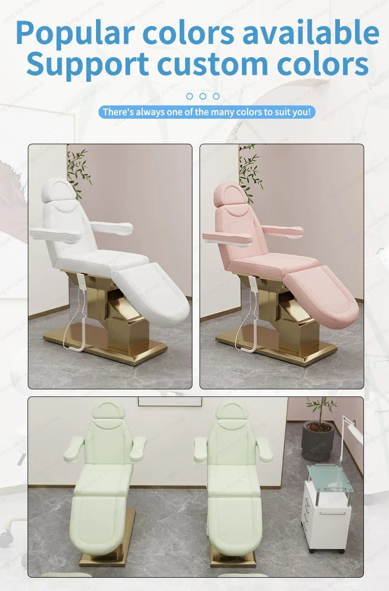 XinSheng Electric Lift Beauty Care Bed Adjustable Diagnostic Chair for Hospital Clinic Health SPA Store Sofa Leather Furniture