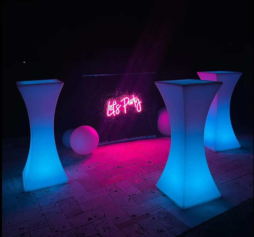 Modern LED Glowing Bar Table Color-Changing Waterproof Light-Up Furniture for Home Hotel Events Garden Wedding Nightclub
