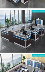 Modern Design Office Furniture Single-seat Employee Workstations Wooden Computer Desks and Office Desks with Storage Cabinets