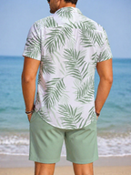 Men's 100% Cotton Beach Shirt and Shorts Set