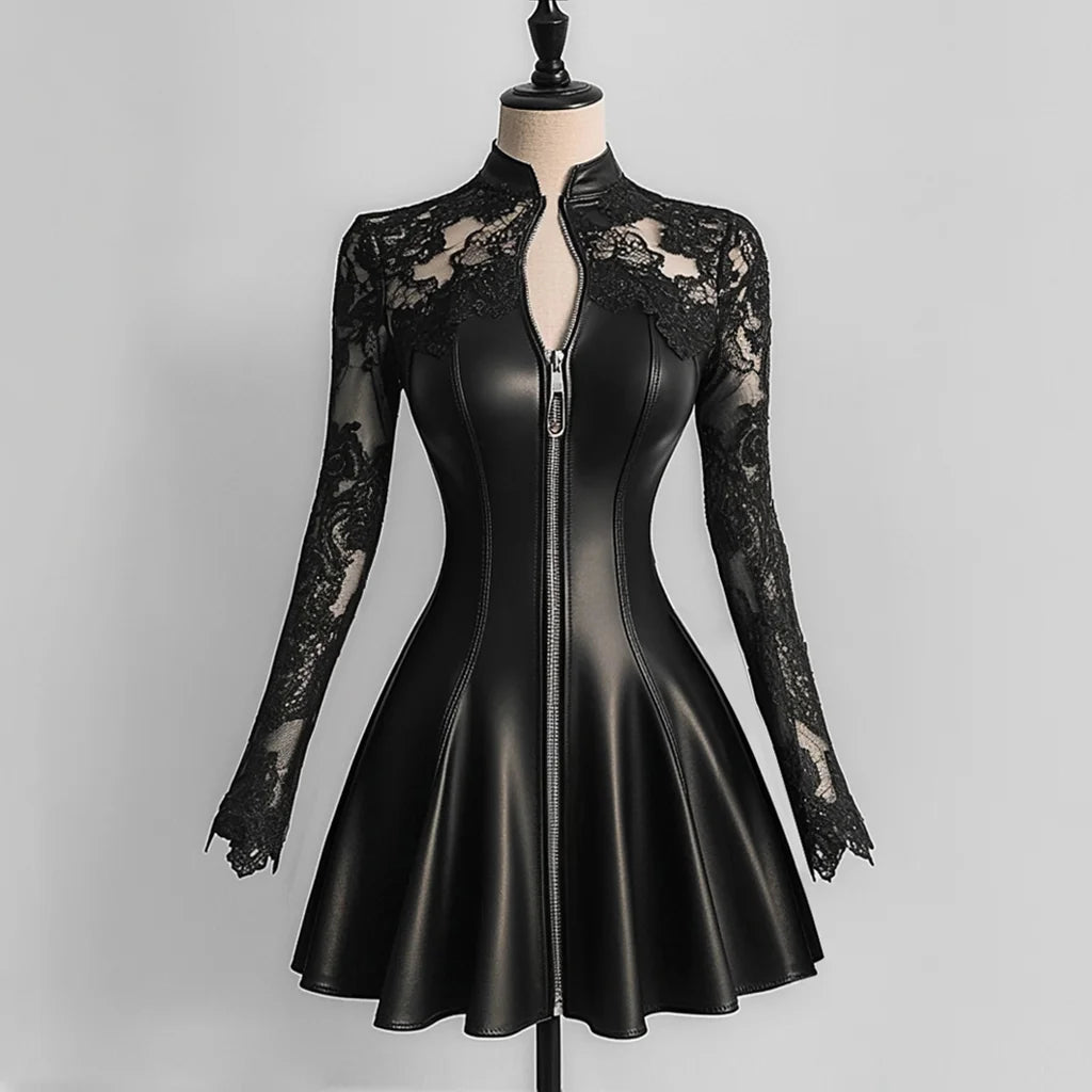 PU Leather Mini Dress