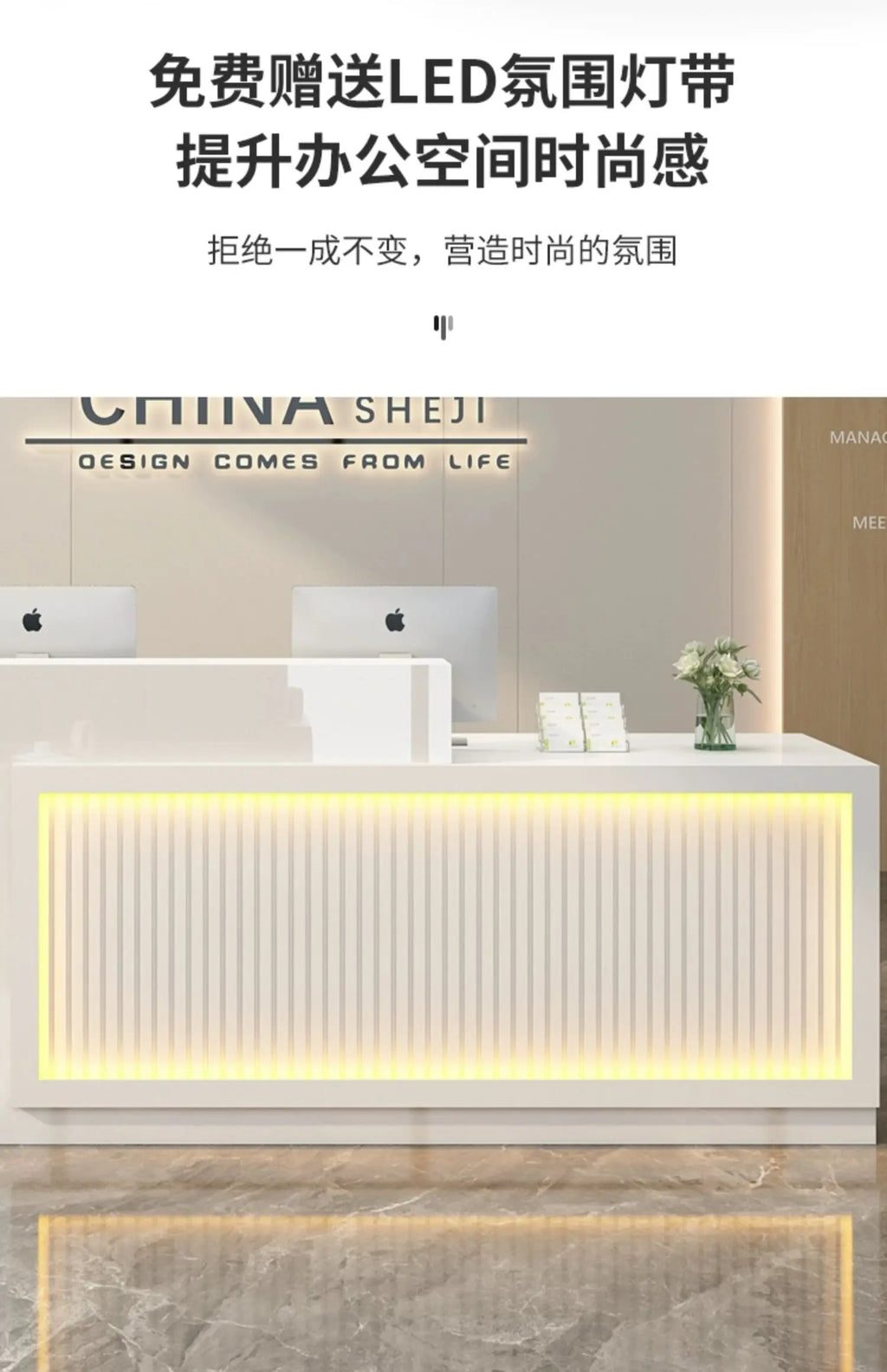 Luxury Simple Reception Desk Logo Salon Decorations Modern Reception Desk Office Beauty Mostrador Recepción Commercial Furniture