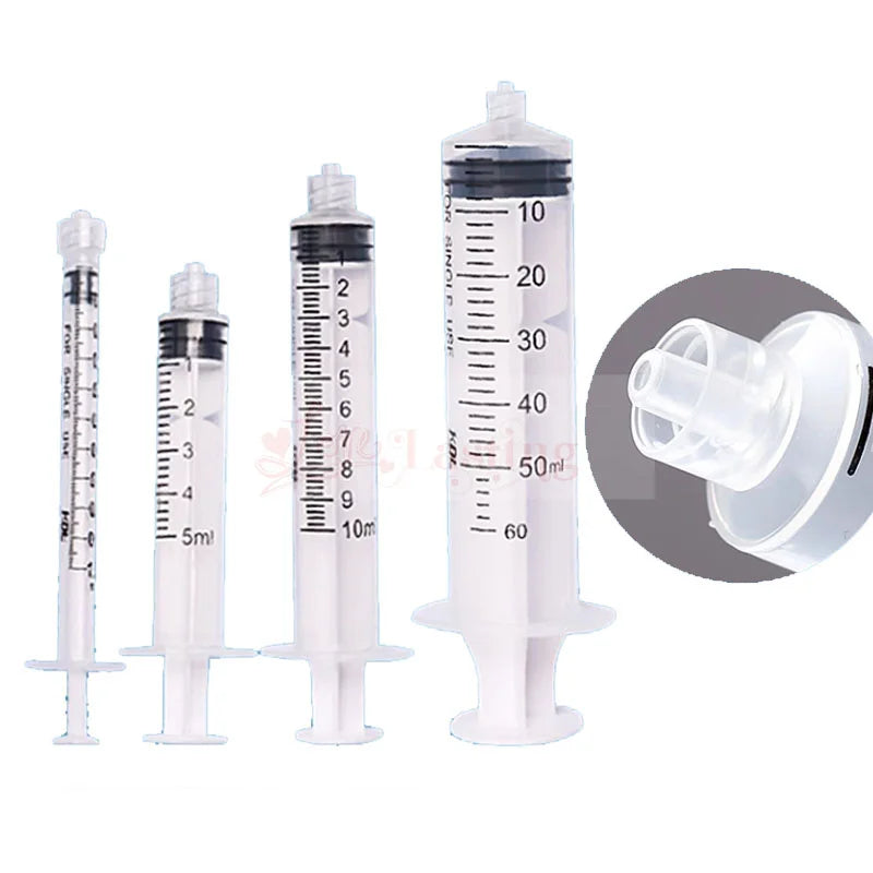 20pcs 1ML 5ML 10ML 20pcs Plastic Luer Lock Syringes Measure Perfume Rinse Disposable Sampler Injector Measuring Injection Syring