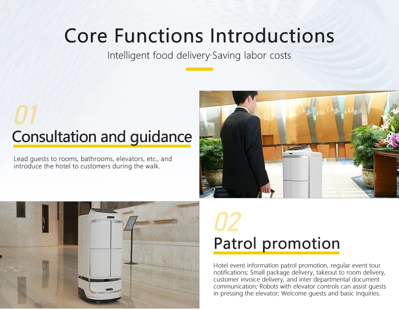 Delivery Robot for Hotel Artificial Intelligence Double Door Robot Autonomous Delivery Robot Food Delivery