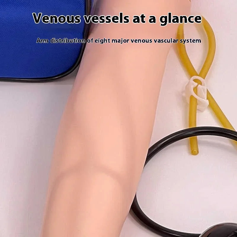Injection IV Practice Arm Set Phlebotomy Practice Set  with Infusion Stand Nurse Practice PVC Latex Arm for Medical Students