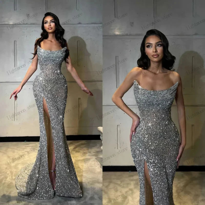 Glitter Evening Dresses Luxury Prom Dress Back To School Season Sequin Robes Cocktail Charming Vestidos De Gala Customized 2025