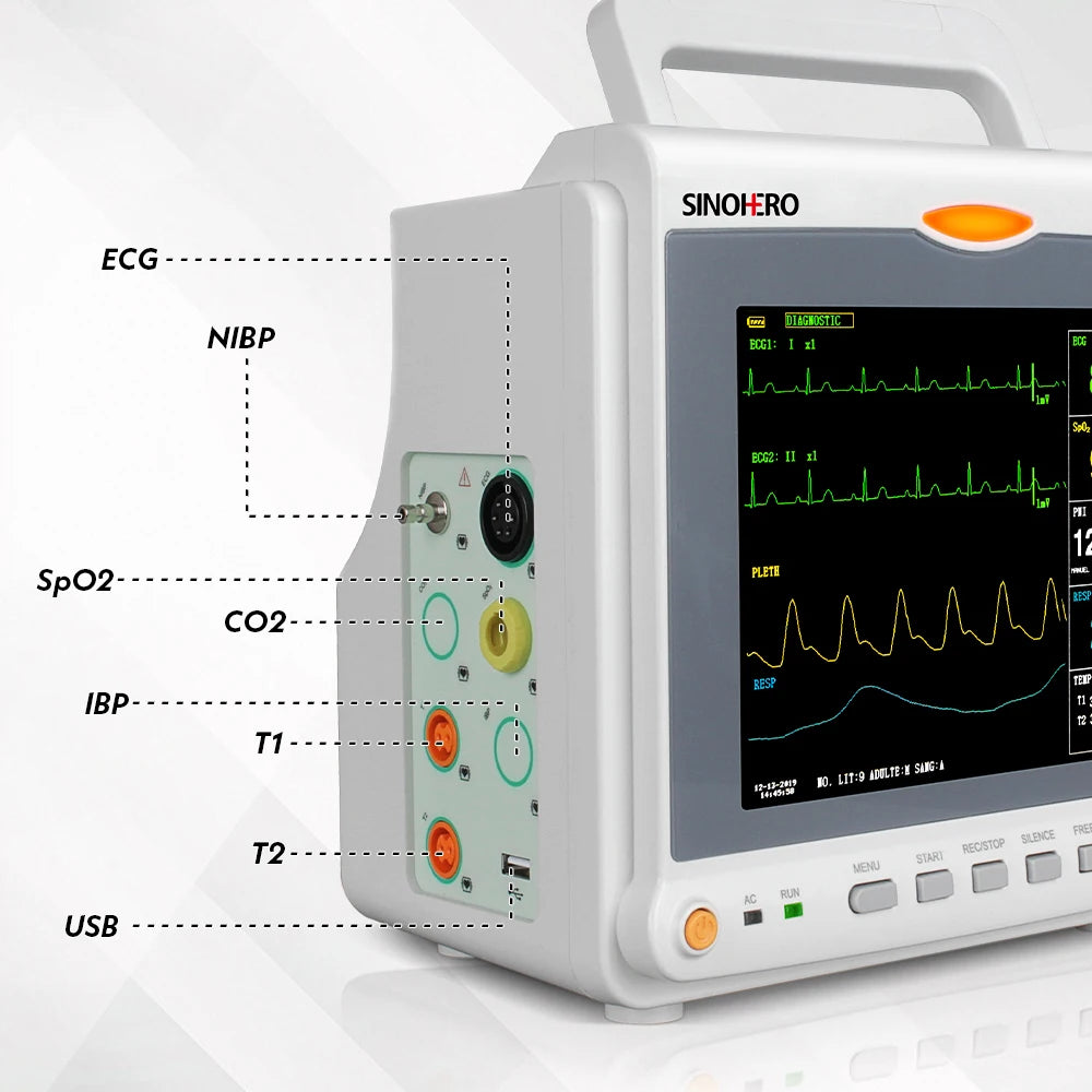6-Parameter Patient ECG Vital Sign Monitor