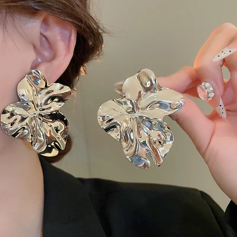 Large Geometric Stud Earrings