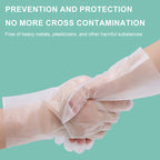 Cofoe 100Pcs Medical Grade Gloves TPE Disposable Gloves Transparent Non-Slip Acid Work Safety Food Grade Household