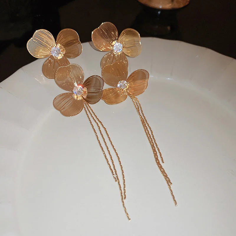 Vintage Flower Drop Earrings