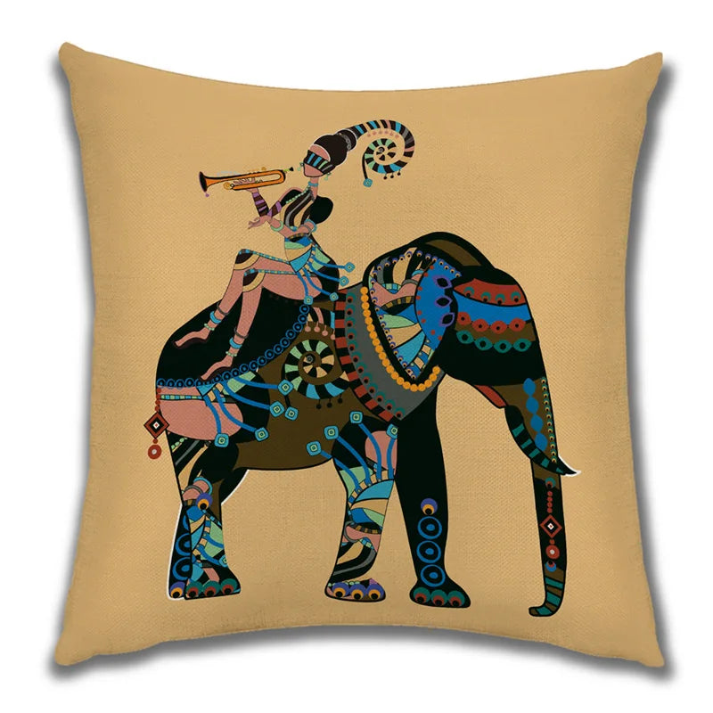 African Costume Clipart Throw Pillow 45x45 Africa Life Collection African Woman Pillowcase Sofa Car Decorative Cushion Cover