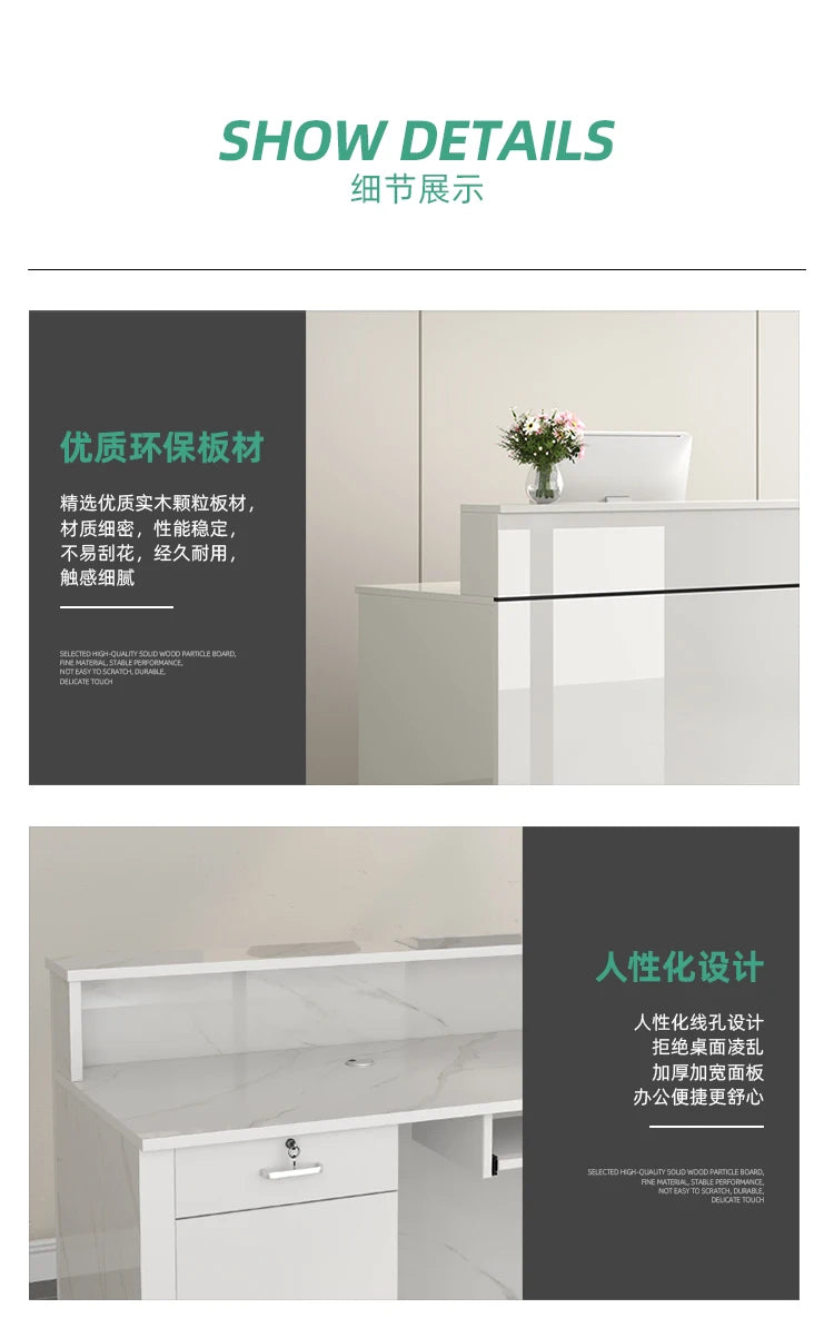 Counter Desk For Shops Counter Reception Beauty Salon Reception Desk Cashier Drawers Empfangstheke Kosmetik Office Furniture
