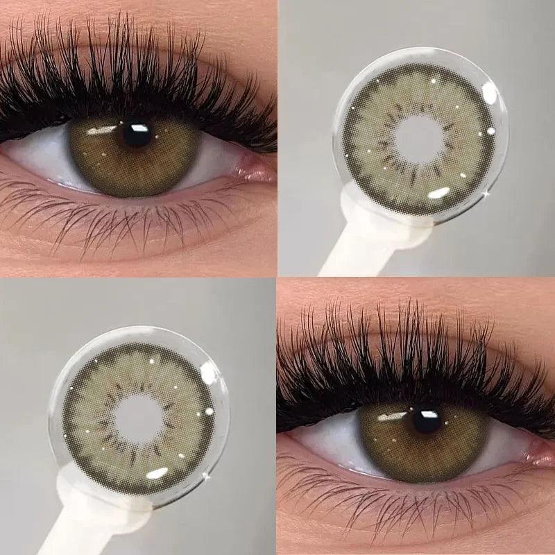KSSEYE 1Pair Cleopatra 2.0 Series Natural Color Contact Lenses for Eyes Brown Lenses Colorcon Lenses Yearly Beautiful Grey Eyes