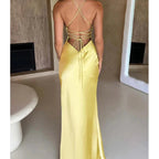 Satin Backless Mermaid Dress