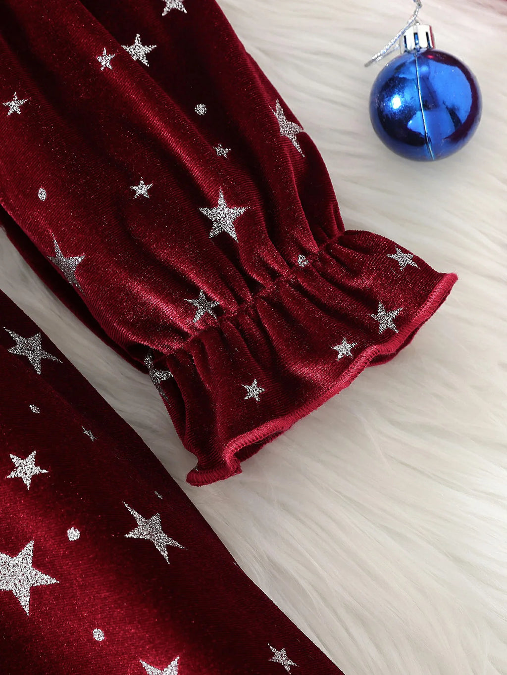 2025 New Year Dress for Girls Winter 3-6Y Kids Star Print Bowknot Long Sleeve Evening Dress Christmas Festive Dress for Girls