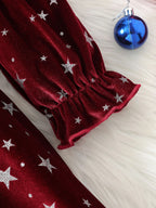 2025 New Year Dress for Girls Winter 3-6Y Kids Star Print Bowknot Long Sleeve Evening Dress Christmas Festive Dress for Girls