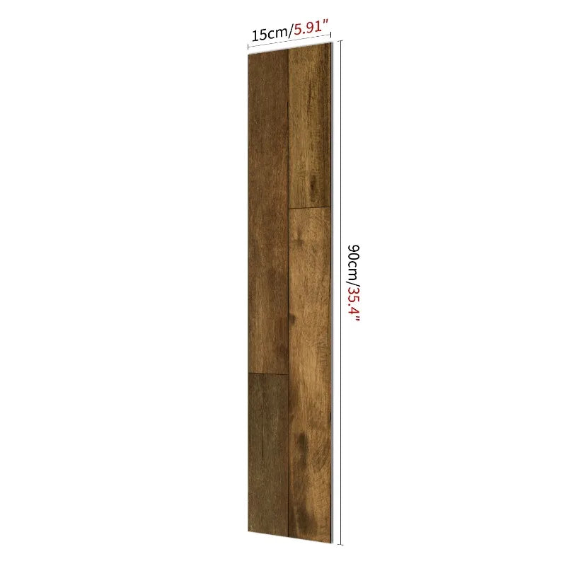 15x90cm Waterproof 3D Self-Adhesive thick Wood Grain Floor sticker Wallpaper Wall Sticker Living Room Toilet Kitchen Home Decor