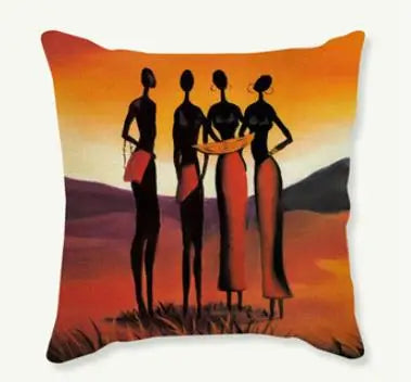 African Costume Clipart Throw Pillow 45x45 Africa Life Collection African Woman Pillowcase Sofa Car Decorative Cushion Cover