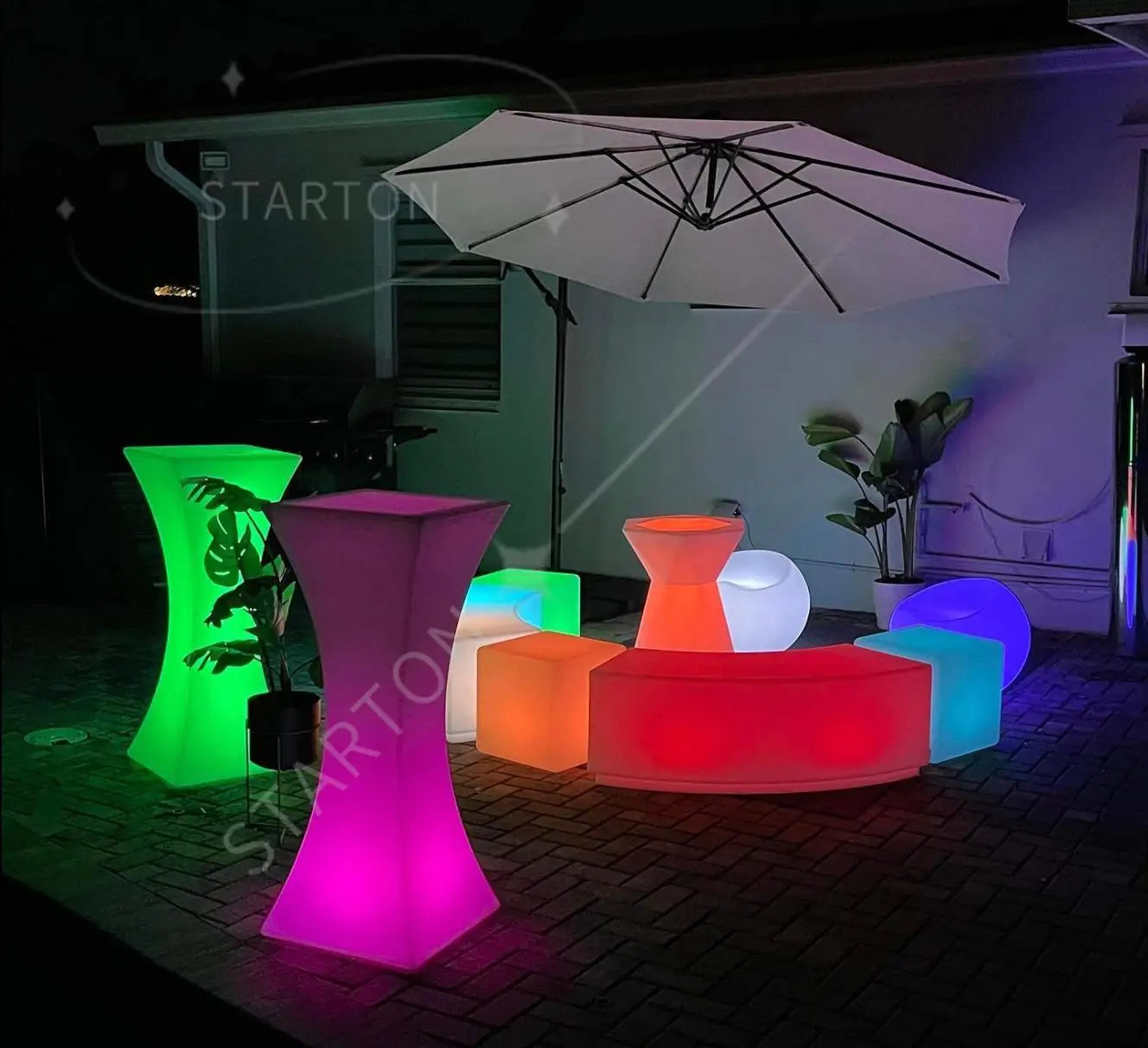 Modern LED Glowing Bar Table Color-Changing Waterproof Light-Up Furniture for Home Hotel Events Garden Wedding Nightclub