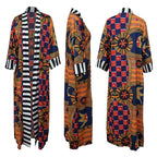 African Dresses for Women African Ethnic Print Loose Long Trench Coat Streetwear Dashiki African Clothes Cardigan African Kimono