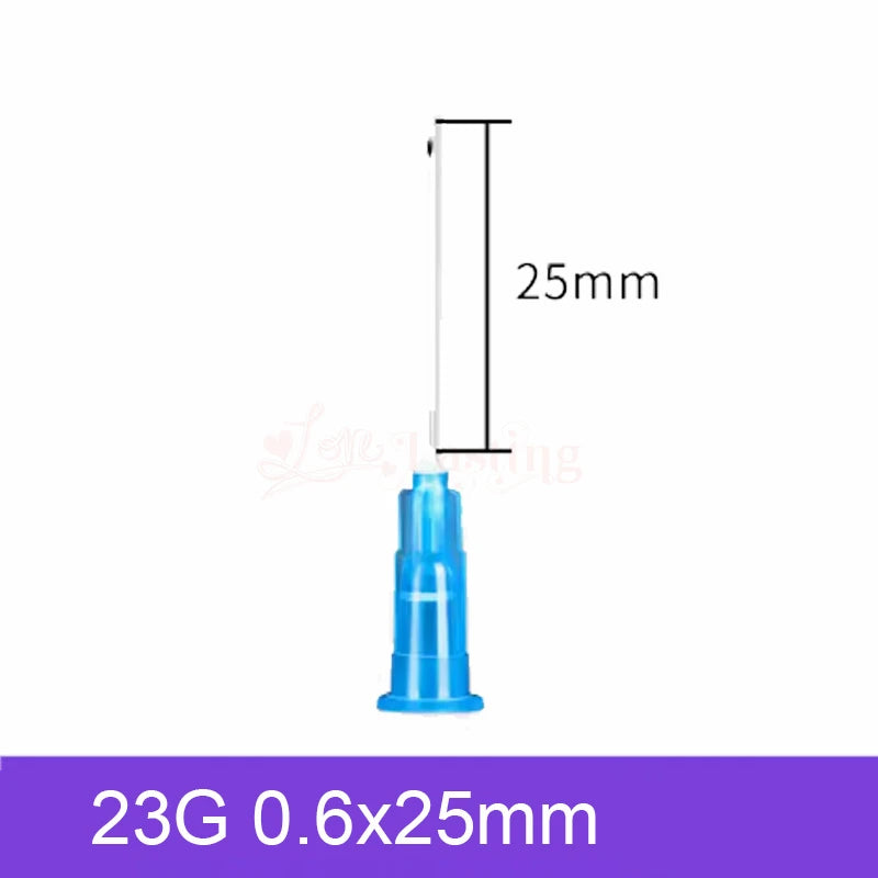 50pcs Pointed Injection Needle Dispensing Needle With Transparent Cap,16G 18G 20G 22G 25G Individually Packaged Syringe Tattoo