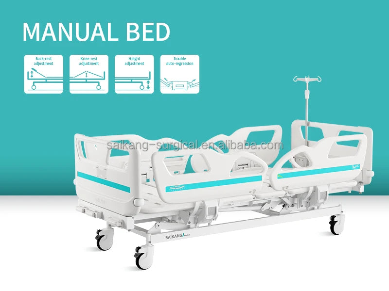 Factory 3 Crank 3 Function Foldable Manual Patient Nursing Medical Hospital Bed Manufacturers