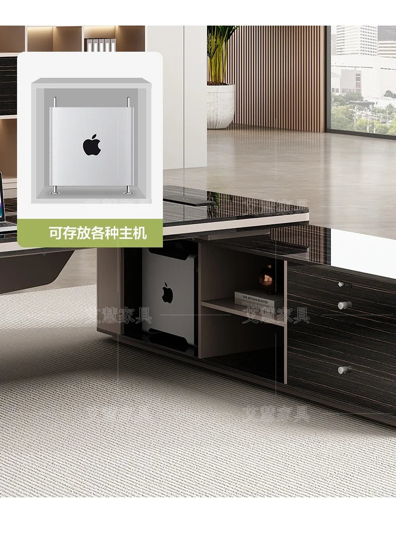 Light luxury boss table, simple modern desk, large desk manager, office desk and chair combination