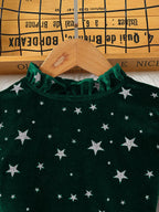 2025 New Year Dress for Girls Winter 3-6Y Kids Star Print Bowknot Long Sleeve Evening Dress Christmas Festive Dress for Girls