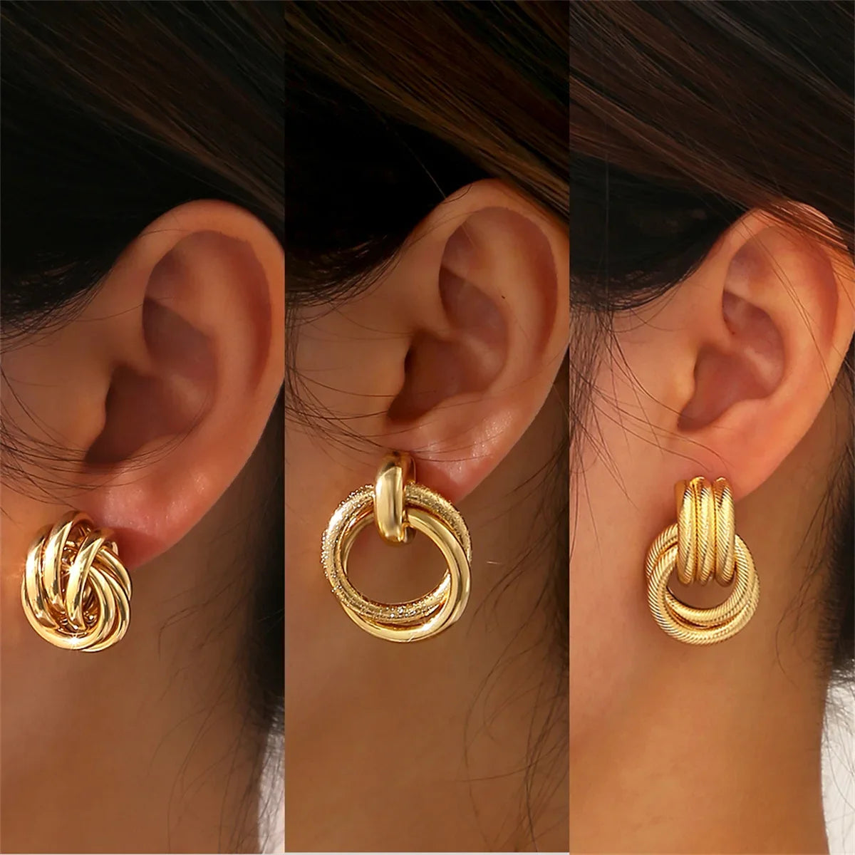 Vintage Boho Round Earrings Set