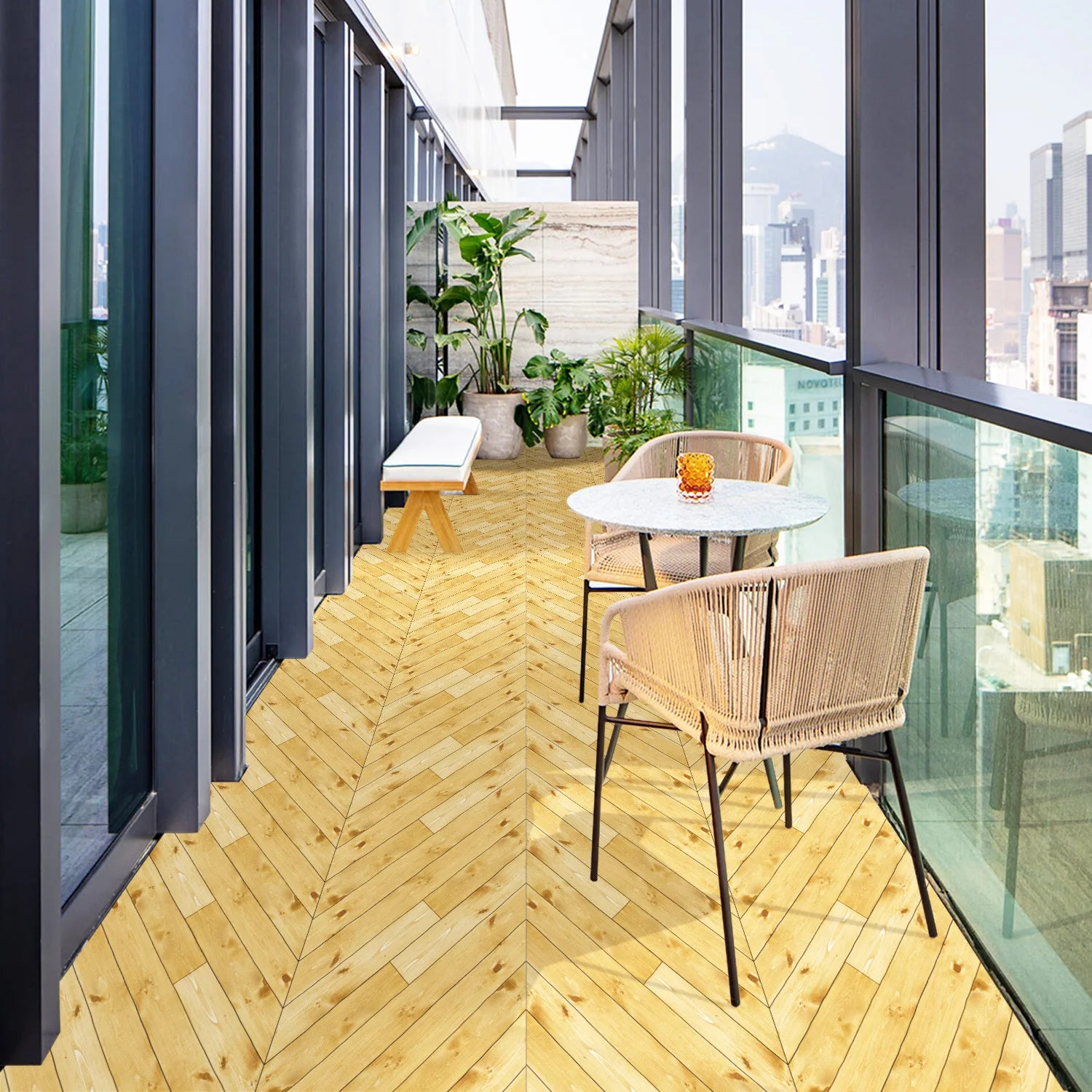 15x90cm Wood Grain Floor Sticker 0.72mm Thick Self-Adhesive PVC Waterproof Wall Stickers Kitchen Bedroom Ground Cover Decal