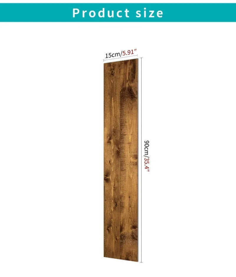 15x90cm Waterproof 3D Self-Adhesive thick Wood Grain Floor sticker Wallpaper Wall Sticker Living Room Toilet Kitchen Home Decor