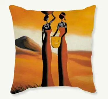 African Costume Clipart Throw Pillow 45x45 Africa Life Collection African Woman Pillowcase Sofa Car Decorative Cushion Cover